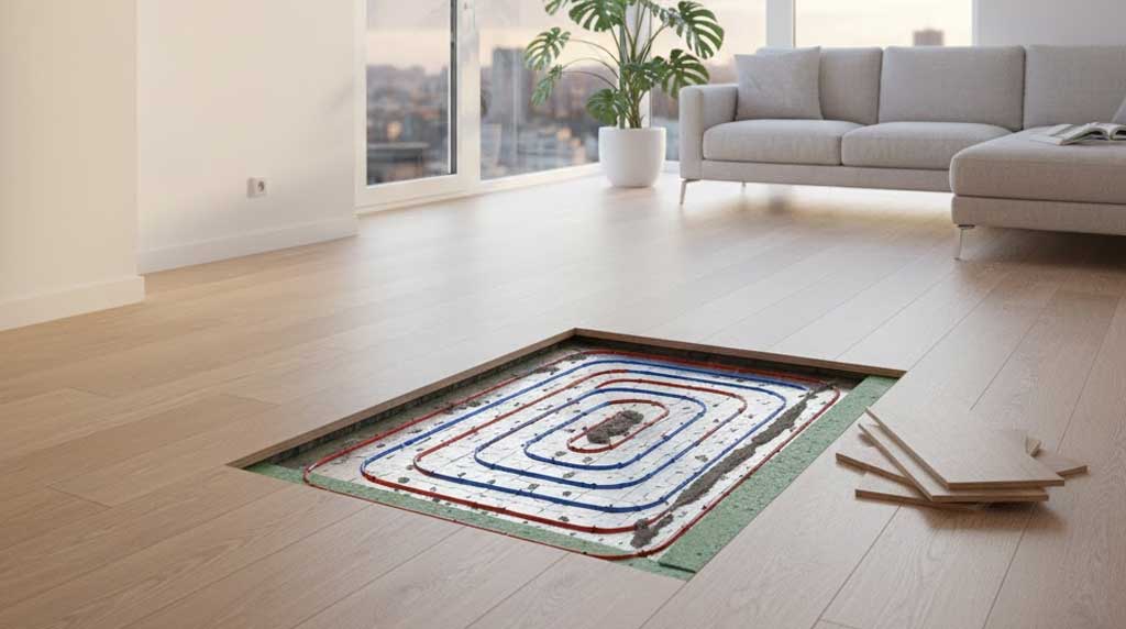 Vinylboden mit Fußbodenheizung