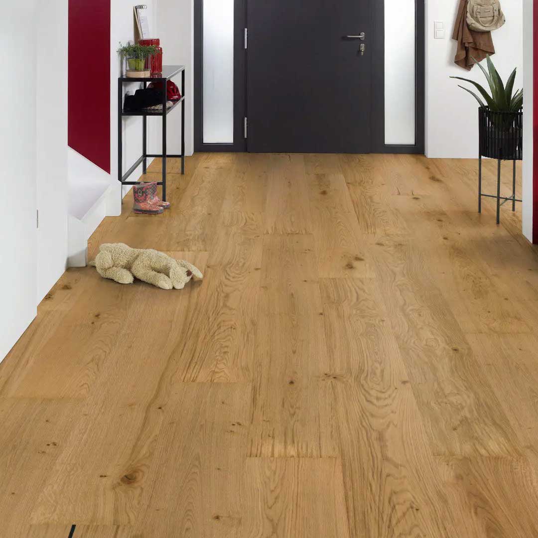 Parkettboden im Flur verlegt von Vinylshop24