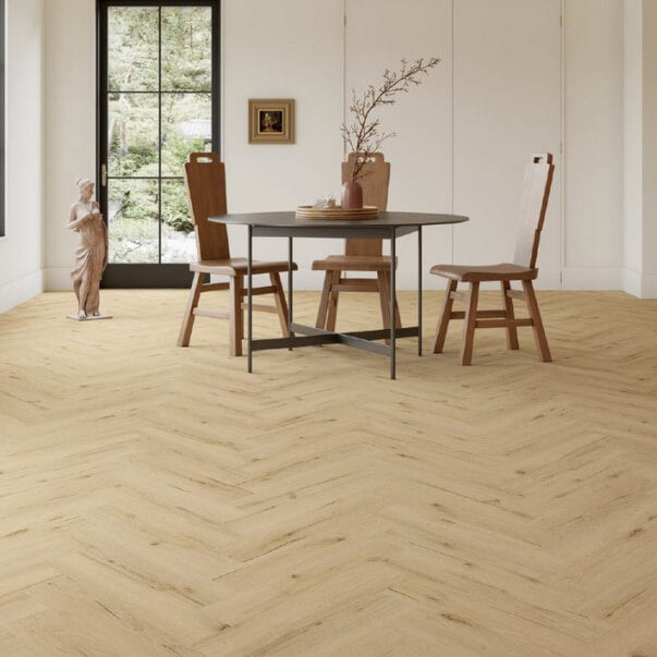 Vinylboden im Fischgrät Design Herringbone – hochwertiges Klick-Vinyl Salzburg der EleganceLock-Serie, modern, wasserdicht und pflegeleicht, erhältlich bei vinylshop24