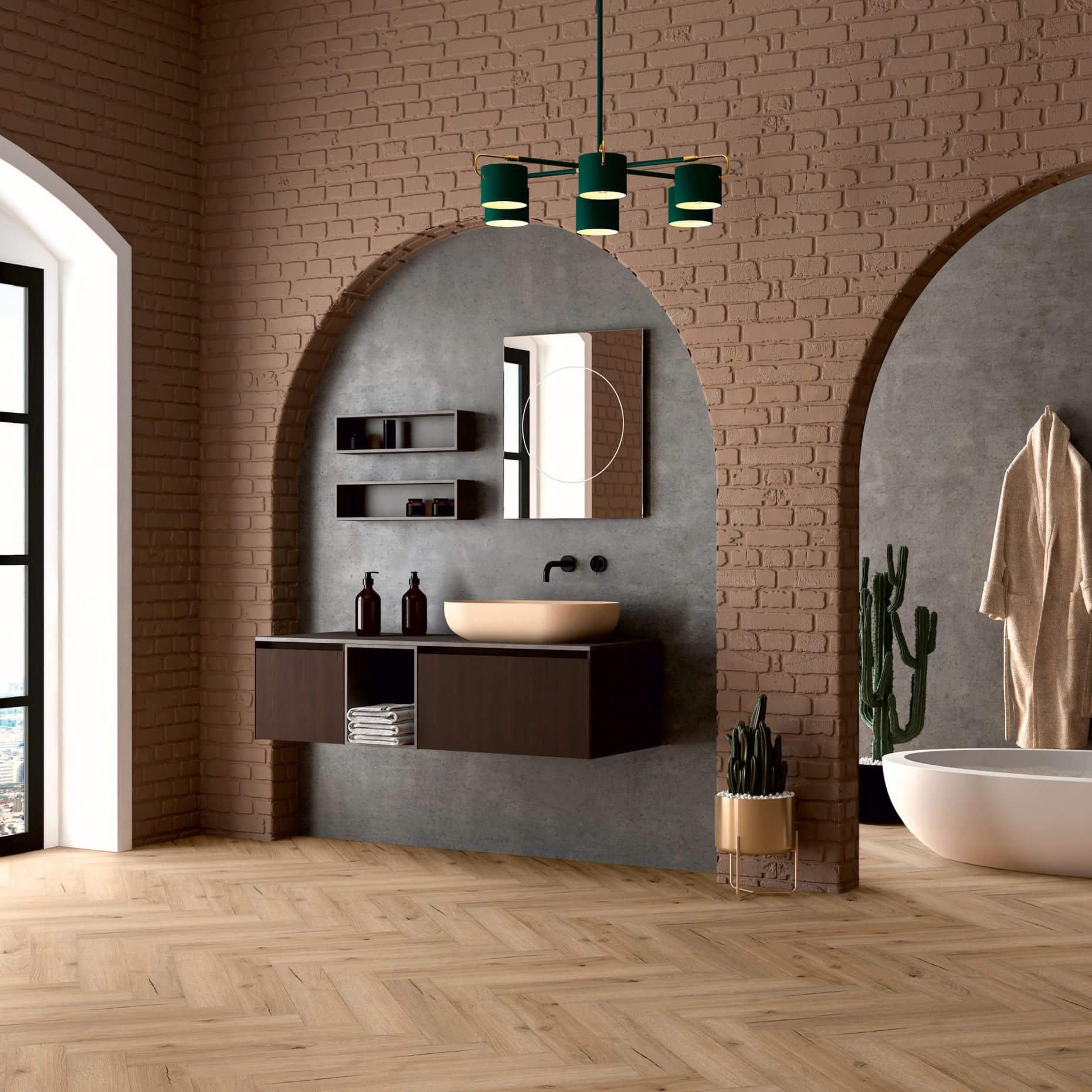 Vinylboden im Fischgrät Design Sofia – edles Klick-Vinyl in Eiche Holzoptik aus der EleganceLock Kollektion, modern, wasserdicht und pflegeleicht, erhältlich bei vinylshop24