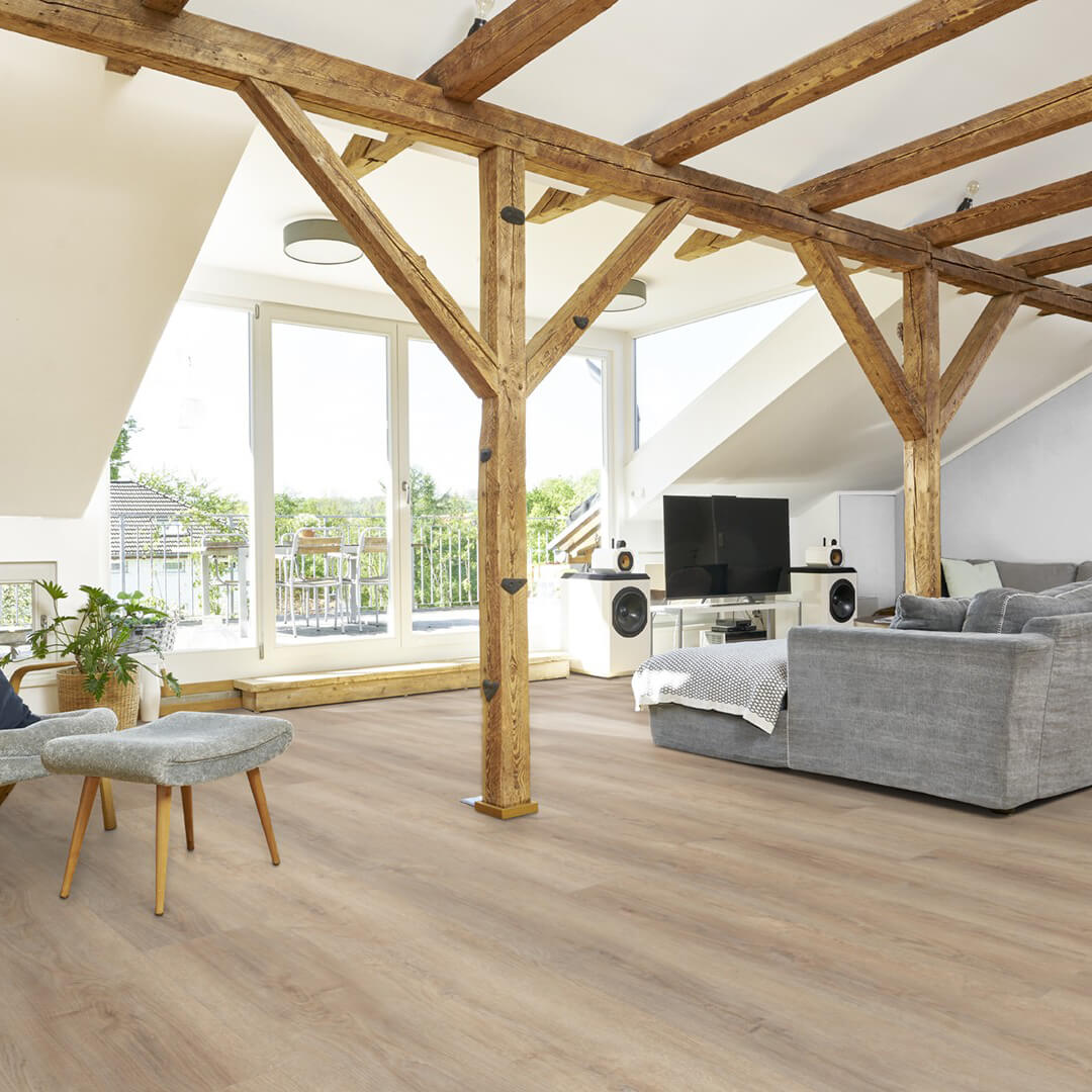 Hochwertiger Klick-Vinylboden Eiche EcoClick Venedig in moderner Landhausdielen Optik – wasserdicht, langlebig und robust - vinylshop24