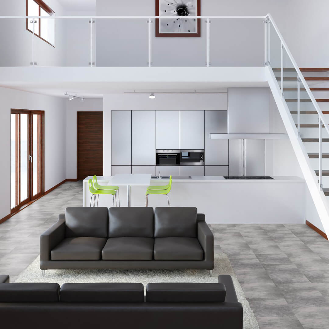 Vinylboden in Fliesen- und Marmoroptik, Klebevinyl Mainz aus der Adhera Premium Kollektion, modern und pflegeleicht, erhältlich bei Vinylshop24