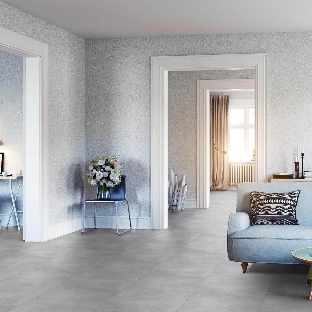 Vinylboden in Fliesen- und Marmoroptik, Klebevinyl Zwickau aus der BondLine Essentials Kollektion, modern und pflegeleicht, erhältlich bei Vinylshop24