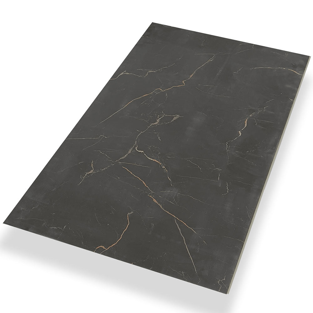 Vinylboden in Fliesen- und Marmoroptik – edles Klick-Vinyl der QuickFit Pro Kollektion Bordeaux in dunkel grau, modern, wasserdicht und pflegeleicht, erhältlich bei vinylshop24