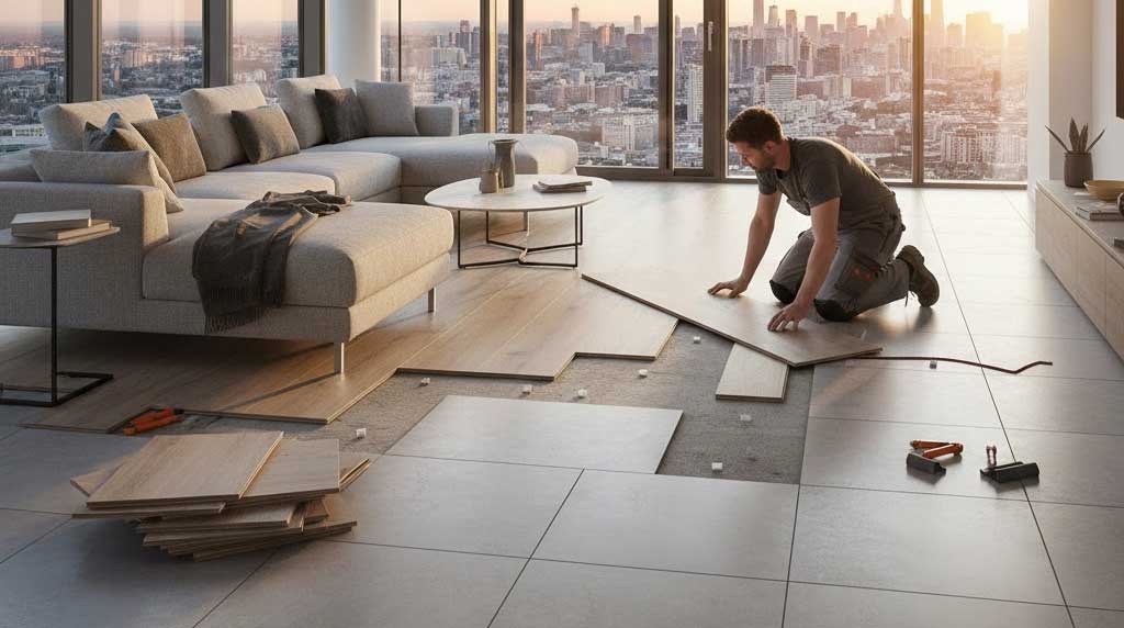 Vinyl auf Fliesen verlegen