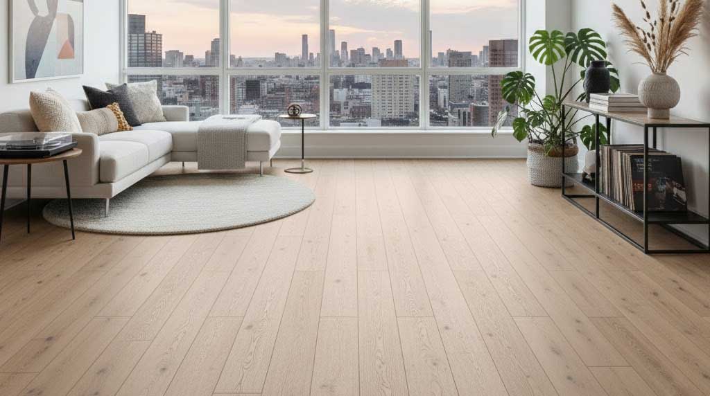 Vinylboden im Wohnzimmer in Holzoptik von Vinylshop24