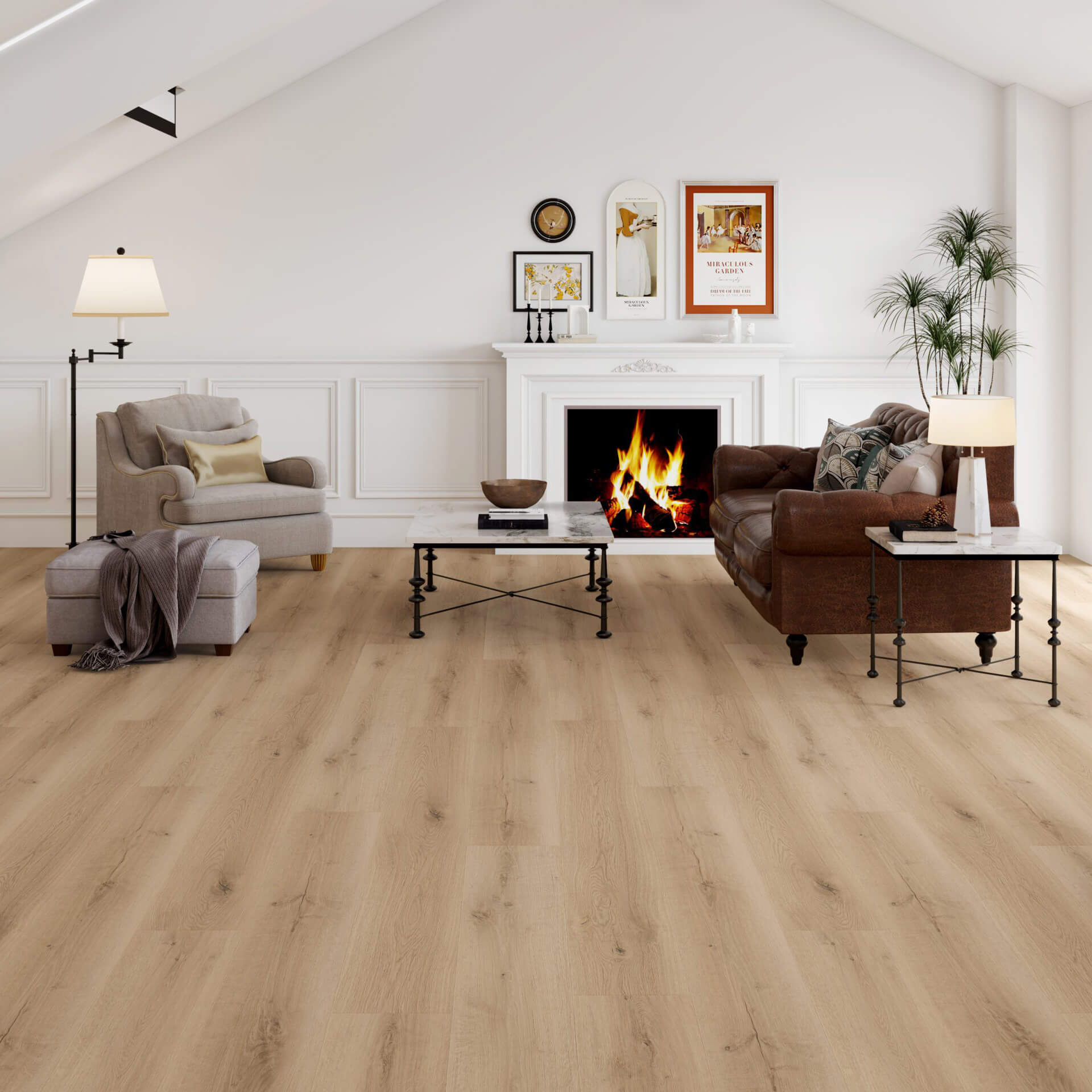 Vinylboden in rustikaler Eiche-Holzoptik – hochwertiges Klick-Vinyl Toulouse im Landhausdielen-Design aus der QuickFit Pro Kollektion, modern, wasserdicht und pflegeleicht, erhältlich bei vinylshop24