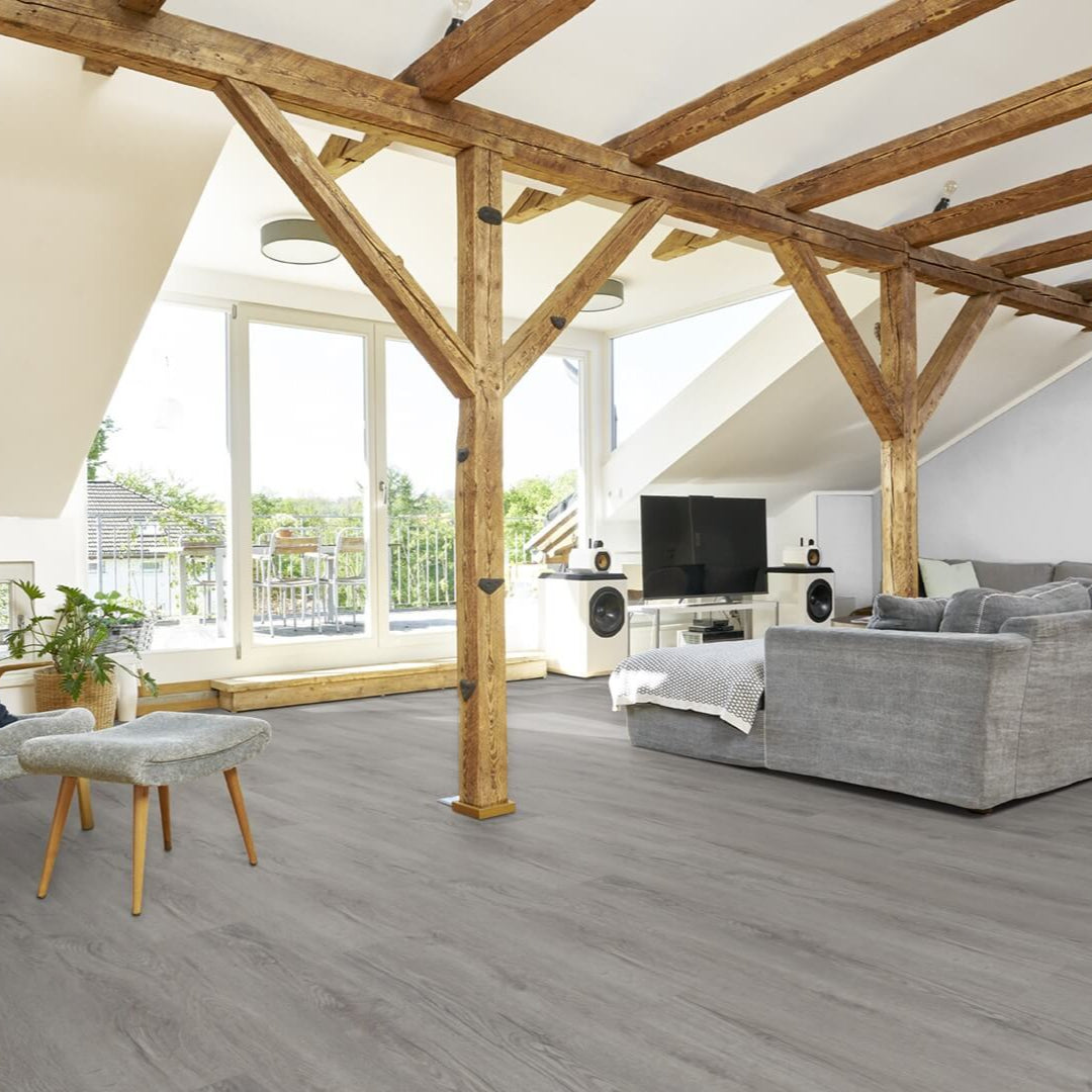 Günstiger und moderner Vinylboden – wasserdichtes Klick-Vinyl in edler Landhausdielen-Optik, erhältlich bei vinylshop24