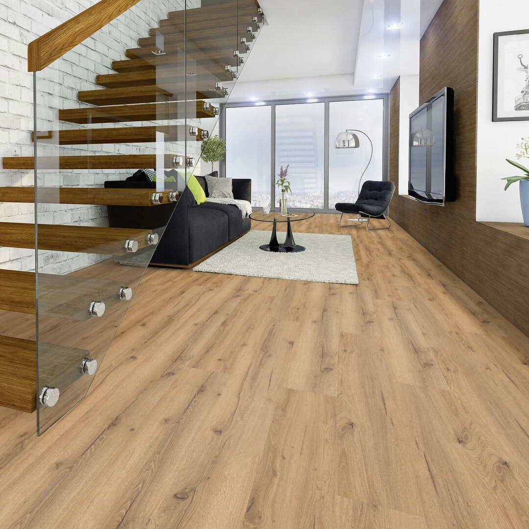 Vinylboden in Holzoptik – elegantes Klick-Vinyl der EleganceLock-Serie ‚Kopenhagen‘ im Landhausdielen-Design, modern und wasserdicht, erhältlich bei vinylshop24