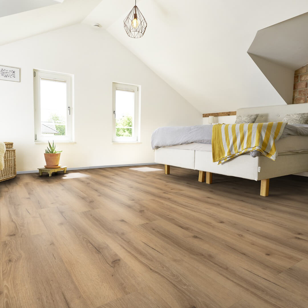 Vinylboden in Holzoptik – elegantes und robustes Klick-Vinyl der EleganceLock-Serie Rom im Landhausdielen-Design, modern und wasserdicht, erhältlich bei vinylshop24