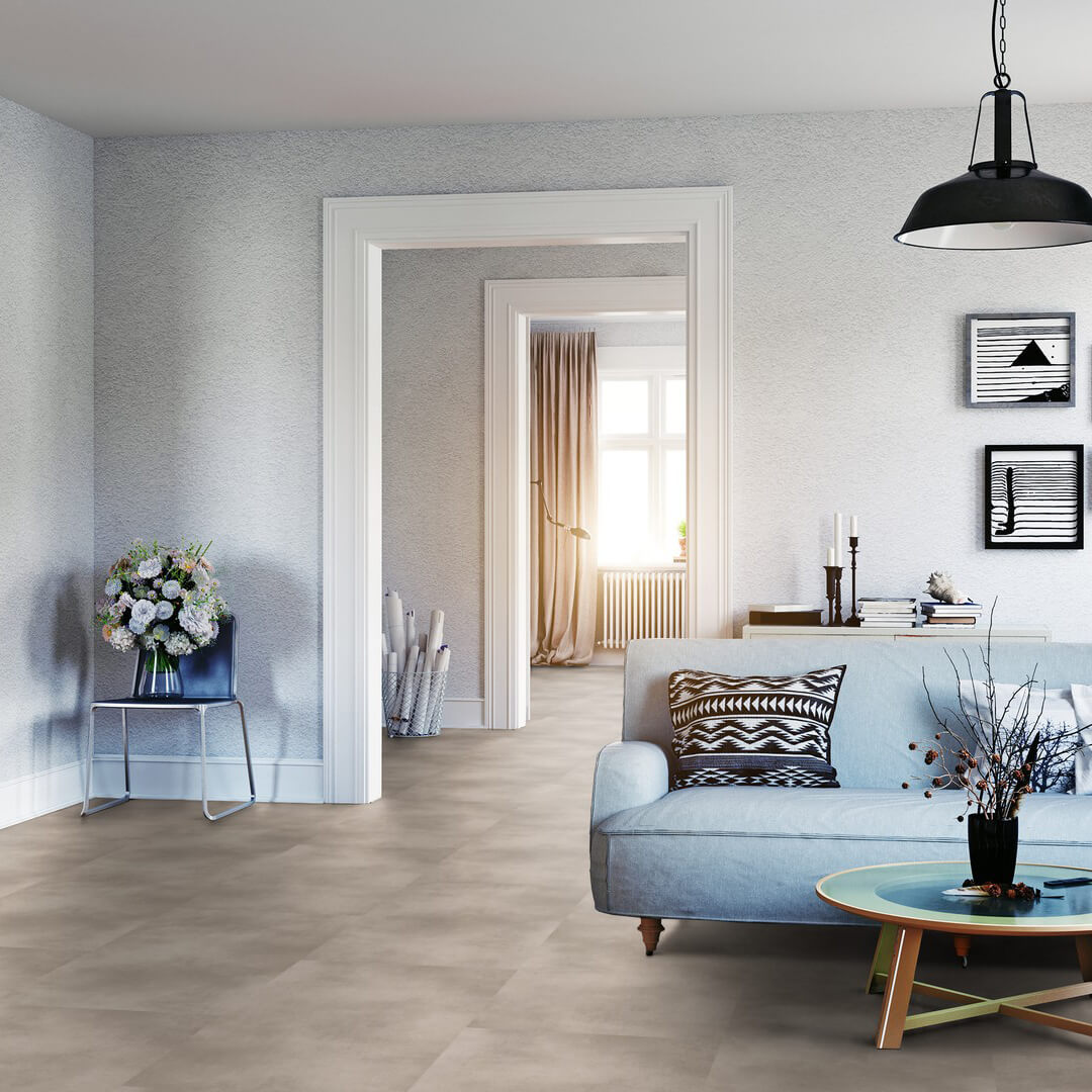 Vinylboden in Fliesen- und Marmoroptik, Klebevinyl Köln aus der Adhera Premium Kollektion, modern und pflegeleicht, erhältlich bei Vinylshop24